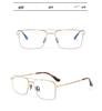 Wang Hedi Style Double Bridge Glasses: Trendy Gold Wire Frame for Men and Women, Super Light and Prescription-Ready.