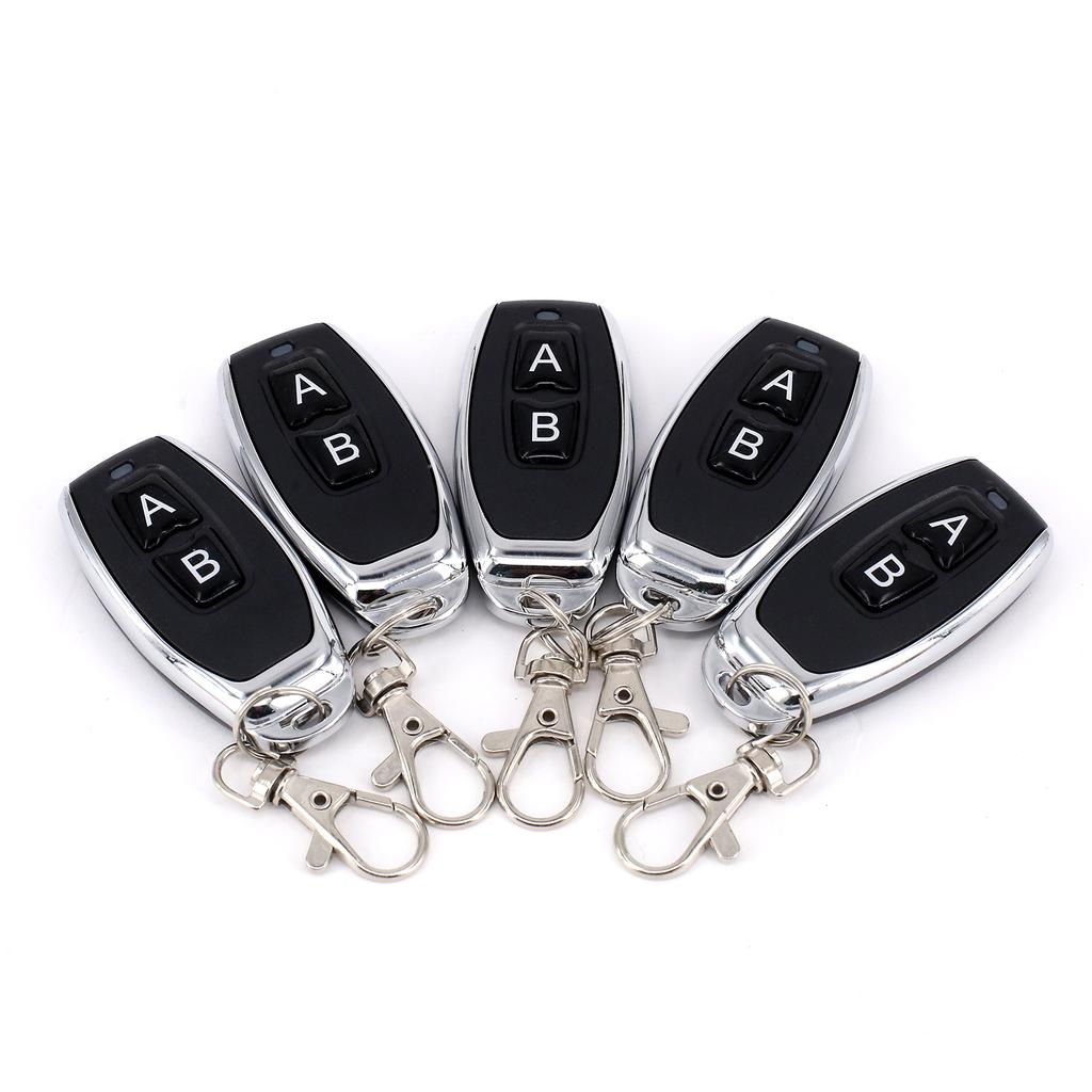 Opener Transmitter+Receiver 2 Keys Learning code(1527) Gate DC 12V 2CH 433MHz Relay Wireless Remote Control Switch