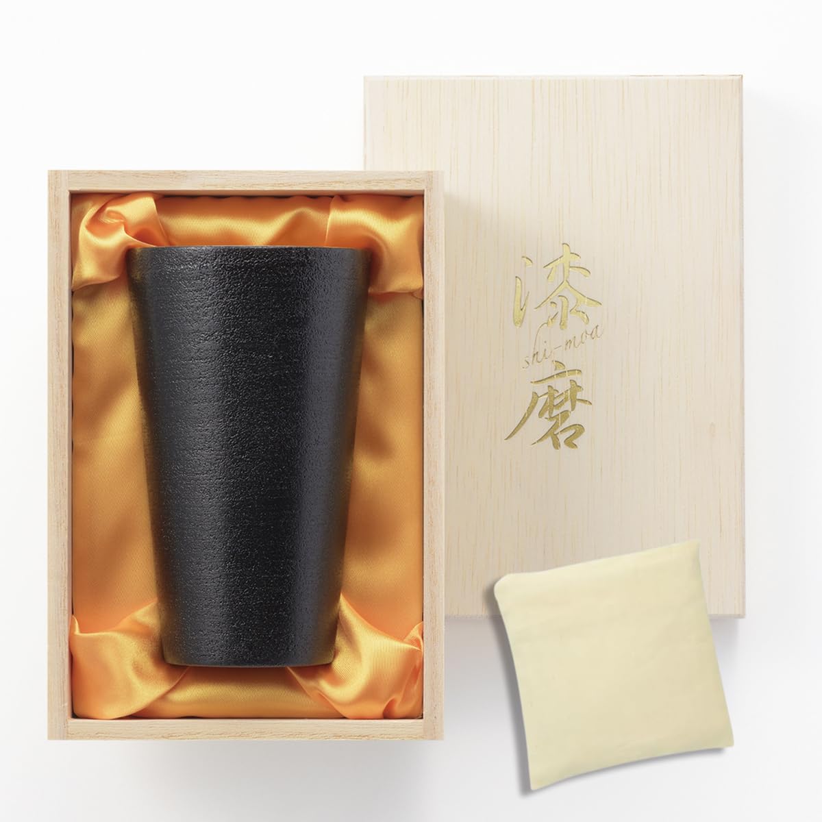 

Tsubame Yamanaka Lacquer Straight Tumbler Lacquer x 300cc Eco Bag Made in Vietnam Lacquer Made in Japan J-kitchens-bag Oboro/Black 7.5cm 12.5cm / /