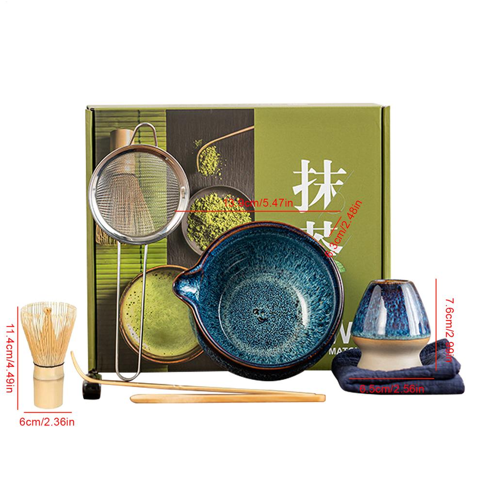 Japanese Matcha Tea Set Safe Bamboo Whisk Teaspoon Tea Sets Matcha Bowl Matcha Whisk Holder for Tea Lovers Tea-Making Tools