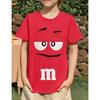 M&M Chocolate Bean Children's 3D Printed kids T-shirt Summer Innovative Fun Casual Soft Sleeves Sports Fashion High Quality Tees Boy girl clothes Tops