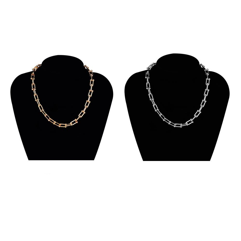 

2 шт. Ювелирные изделия Мода Минималистичный Готика Панк Хип-Хоп U Форма Ключица Цепочка Коренастая цепочка Ожерелье