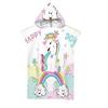 Unicorn Hooded Cloak Pink Quick Dry Large Beach Bath Towel Microfiber Wetsuit Adult Child Parent-Child Changing Poncho Bathrobe
