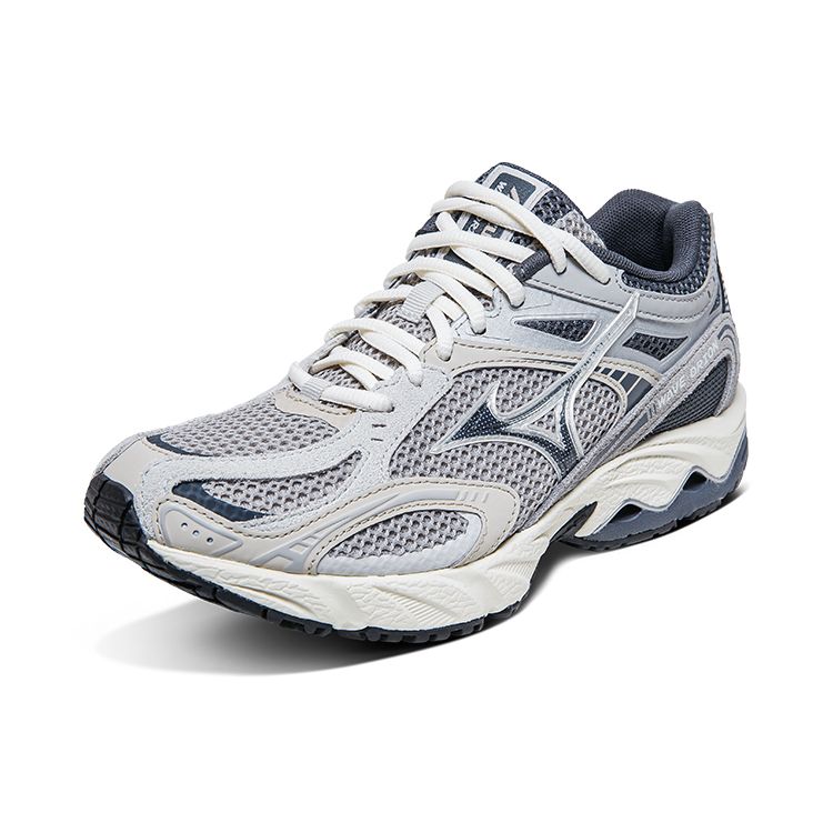 Mizuno Retro Functional Shock Absorbing Non-Slip Wear-Resistant Breathable Low-Top Running Shoes Unisex sneaker Gray Silver Blue D1GH232105