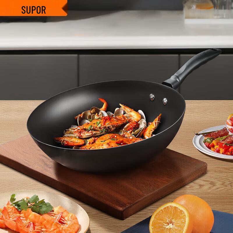 SUPOR Uncoated Rust-Resistant Cast Iron Wok