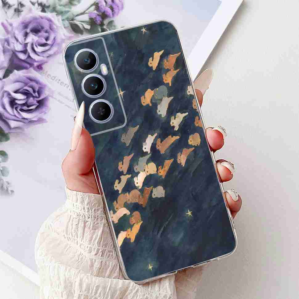 Für Realme C65 4G 2024 Hülle Weiche Silikon Bunte Schmetterling Hülle Für Realme C 65 C65 Fundas RMX3910 Vollständige Schutzhülle