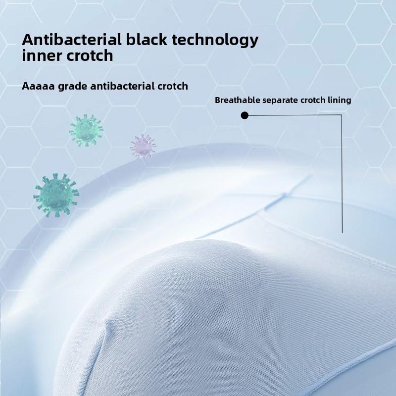 Male Spring and Summer Ice Silk Without Trace Breathable Antibacterial Quick Dry Motion A Piece of Flat Angle Underwear