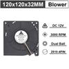 Gdstime 12032 DC 12V 4Pin FG PWM Function Double Ball Bearing 120mm 120x120x32mm 12cm Centrifugal Turbine Cooling Blower Fan