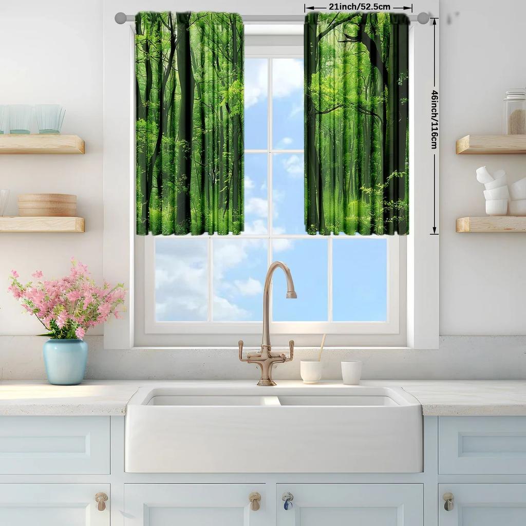 Vikama Forest Sanctuary Curtains Living Room Bedroom Natural Theme Feature Wall Curtain With Darkening Polyester Perfect For Sitting