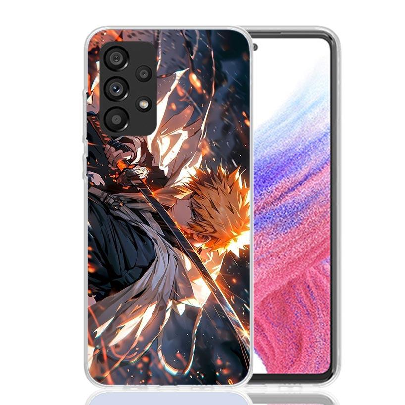 Kurosaki Ichigo Bleach Phone Case for Samsung Galaxy A52 A51 A50S A12 A22 A32 A72 A10S A30S A31 A71 Note 20 Ultra 10 Plus S10 Ga
