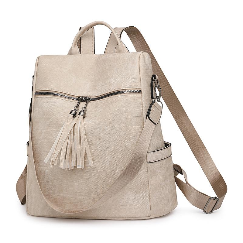 

Рюкзак Ретро Повседневный Рюкзак Большой вместимости Дорожный Одноплечевая Сумка Кроссбоди бежевый