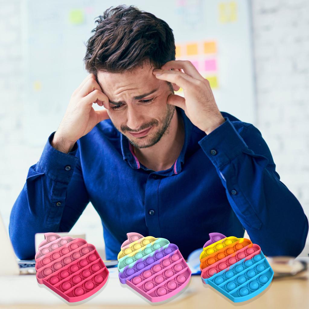 Push Bubble Sensory Toy Special Needs Stress Reliever Ice Shape Toy