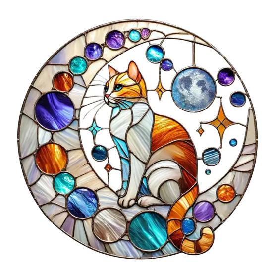 Animal Sun Catcher Multicolor Acrylic Bird Bat Pendant Stained Glass Style Hanging Decoration for Living Room Bedroom Windows Balconies