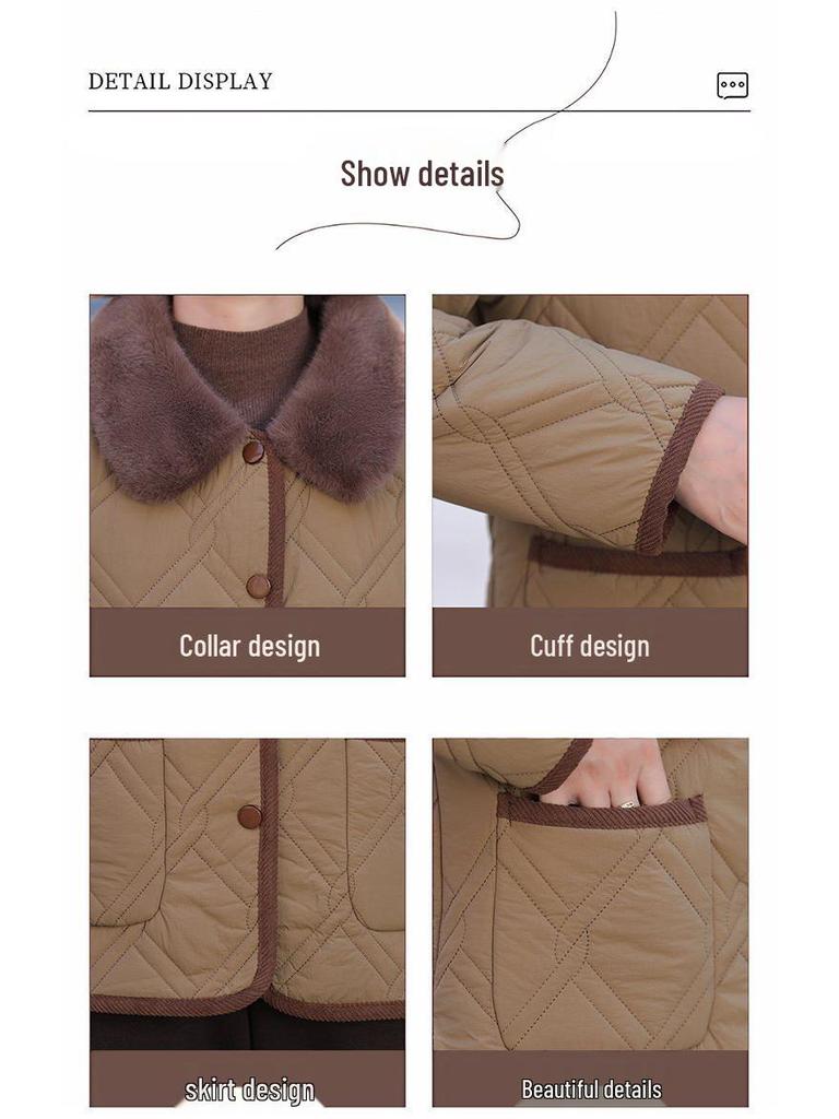 Women's Plus Size Velvet-Padded Winter Outerwear: Thick, Warm, Fashionable Top