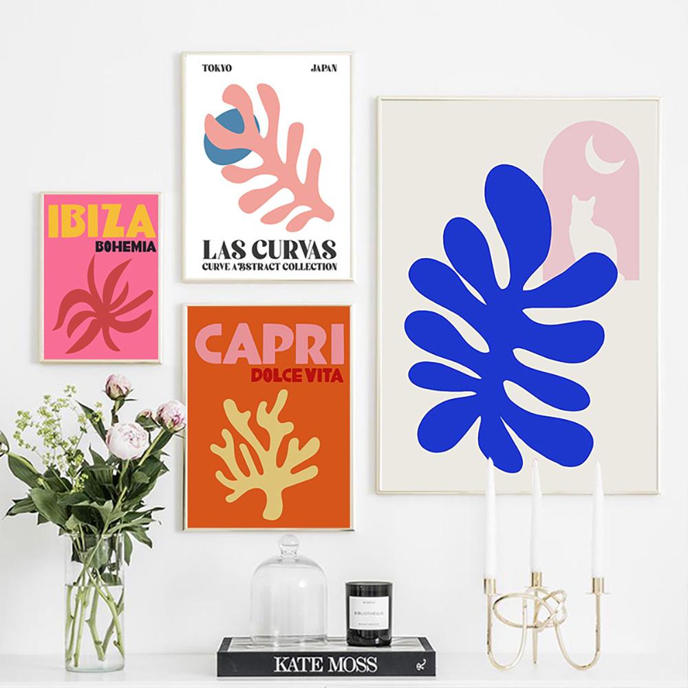 Abstract Eye Coral Flower Wall Art Canvas Nordic Poster Picture Living Room Decor Modern Print Oil Painting Home Coral