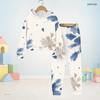 Kids Abstract Geometric Printed Hooded Long Sleeve Sweatshirt And Cuffed Pants Two Piece Set