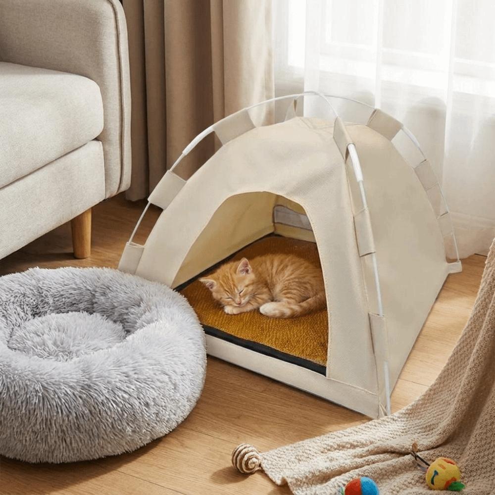 Foldable Dog House Detachable Cooling Dog Cave Cat Bed Portable Pet Tent Indoor