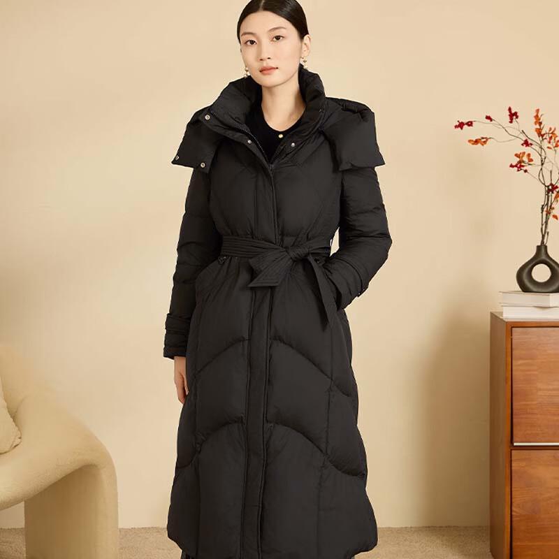 JESSIE Women's Mid-Length Belted Hooded Down Jacket DPWHY122