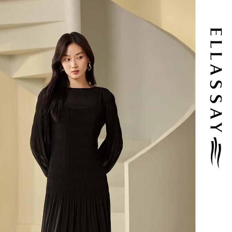 

ELLASSAY Classic Pleated Texture Dress S