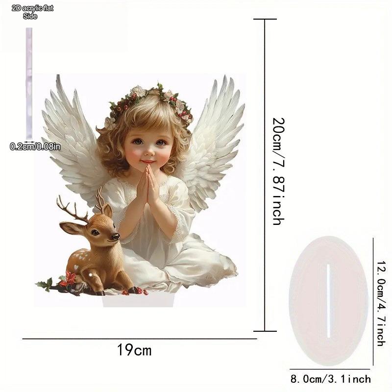 Peace & Love Baby Angel Prayer - 2D Flat Acrylic Desktop Ornament, Wall Decor Art, Four Seasons Decoration, Novelty Home Decor