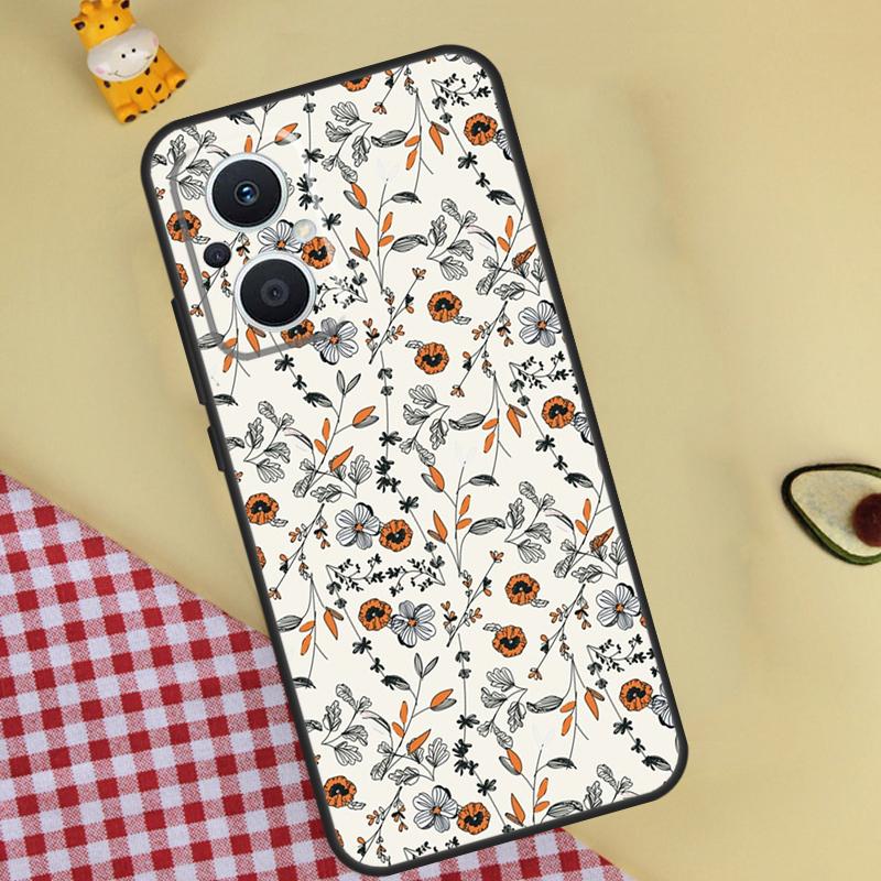 Flower Plant Art Phone Case For OPPO Reno 12 12F 11 13 F 8T 7 8 10 Pro OPPO Find X8 Pro X6 X3 X5 Lite Cover
