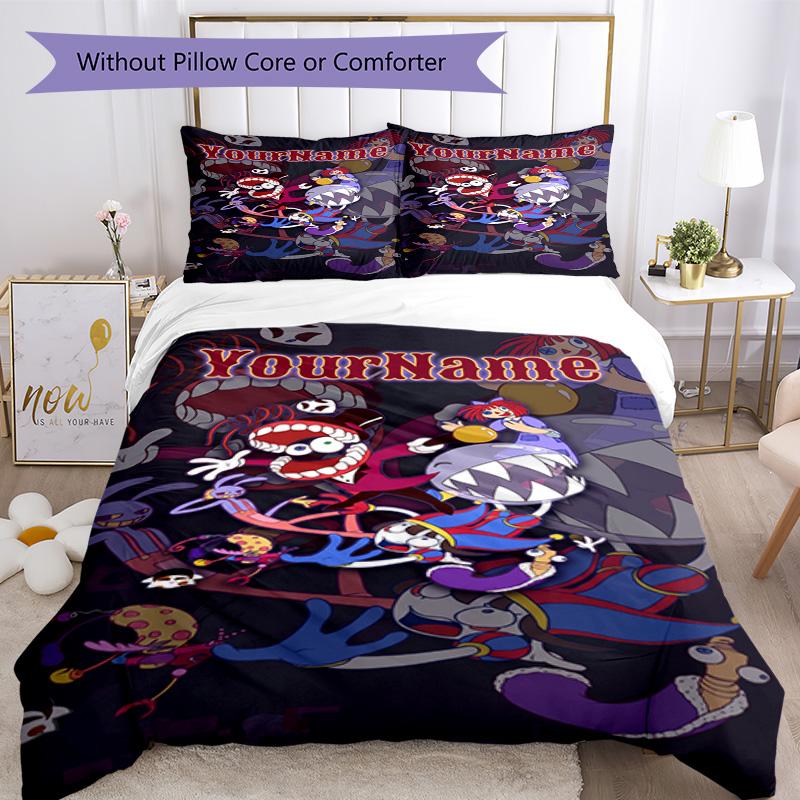 Circo Digitale Personalizza il tuo nome Set Biancheria da Letto Copripiumino Traspirante con Federe Decorazione per la Casa Regalo di Compleanno
