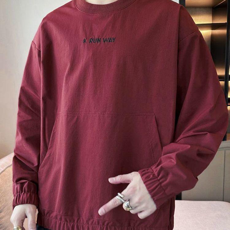 Men s Versatile Loose Crew Neck Sweatshirt - Trendy Spring/Autumn Pullover L