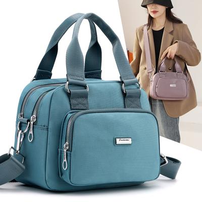 Women's Nylon Shoulder Bag Crossbody Bag Multi-Layer Handbag Mother Bag Small Square Bag