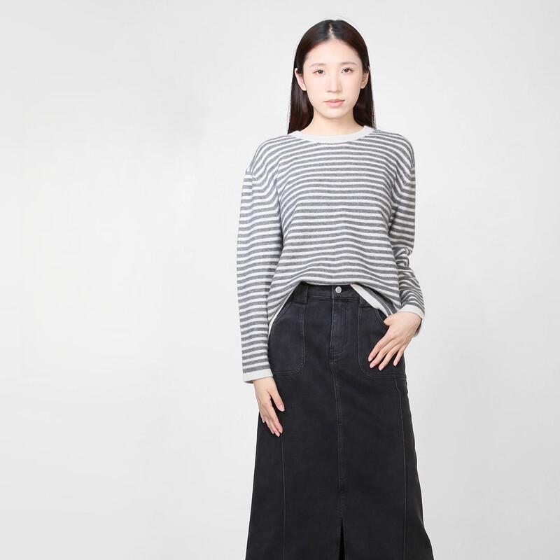 

Sweet Basil Striped Crew Neck Long Sleeve Sweater S