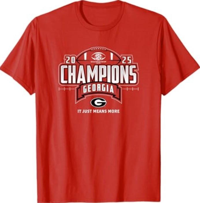 Georgia Bulldogs Чемпионы SEC 2025 Футбол Раздевалка Футболка S разноцветный