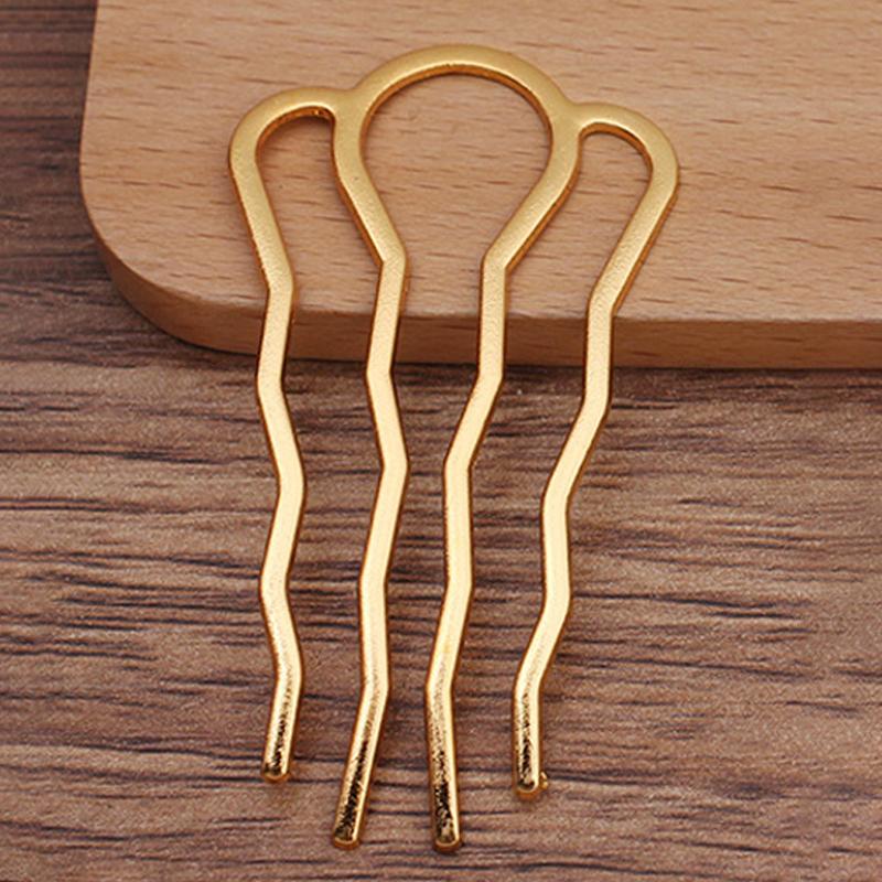 5 Stück DIY Legierung Haarkamm Haarnadel Haarstäbchen Nadeln Basis Braut Kopfschmuck für Frauen Hochzeit Haarschmuck Zubehör zur Herstellung