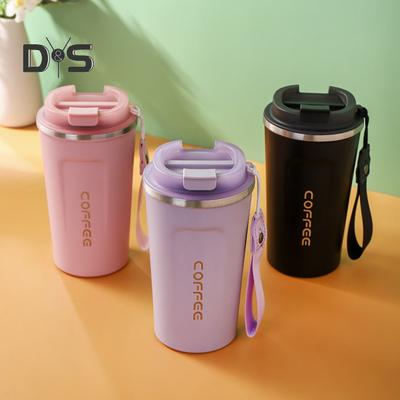 510 ml Reise-Kaffeetasse, auslaufsicher, mit versiegeltem Deckel, isoliert, umweltfreundlich, einfach mit einer Hand zu trinken, Edelstahlbecher