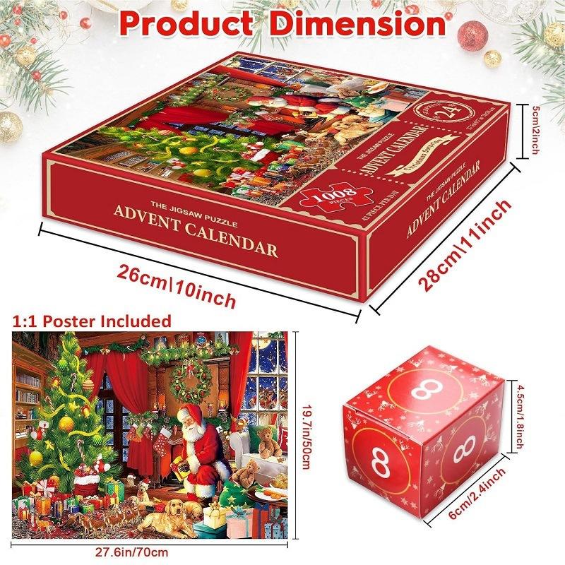 Christmas Jigsaw Puzzle Advent Calendar Puzzle Blind Box Toy Holiday Countdown