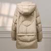 Medium and long down jacket women's 2024 new Korean version white duck down thick loose small bread jacket