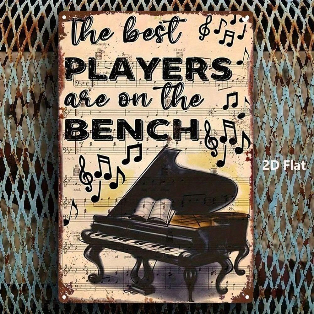 Vintage Piano Metal Wall Art, Home Decor Poster