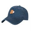 Cute Capybara Holding Ice Cream Embroidered Washed Denim Baseball Cap Canvas Adjustable Hat for Adults