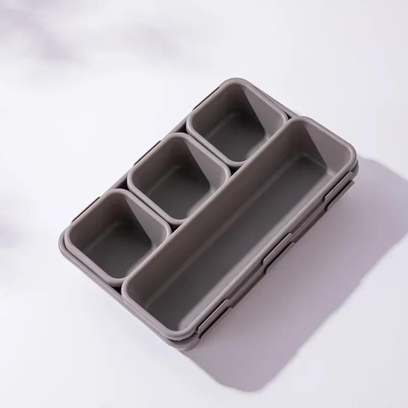 

8 шт./набор органайзеров для ящиков, разделителей для домашнего офиса, стола, ящиков для хранения канцелярских принадлежностей, для кухни, ванной комнаты, коробок-органайзеров для косметики светло-серый