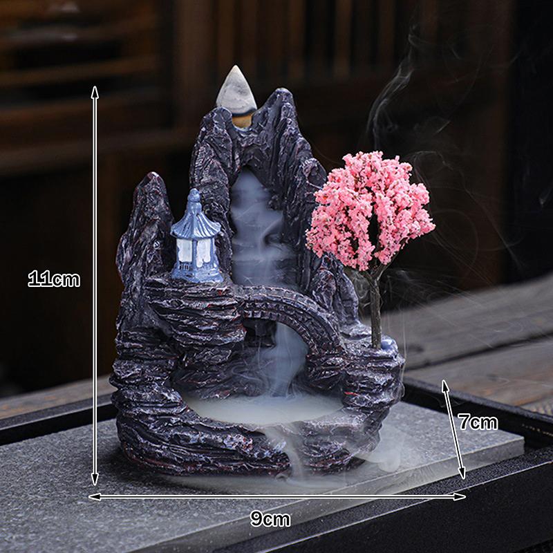 Resin Reflux Incense Burner Tower Sandalwood Decoration Home Indoor Aromatherapy Mosquito Repellent Incense Burner Ornament