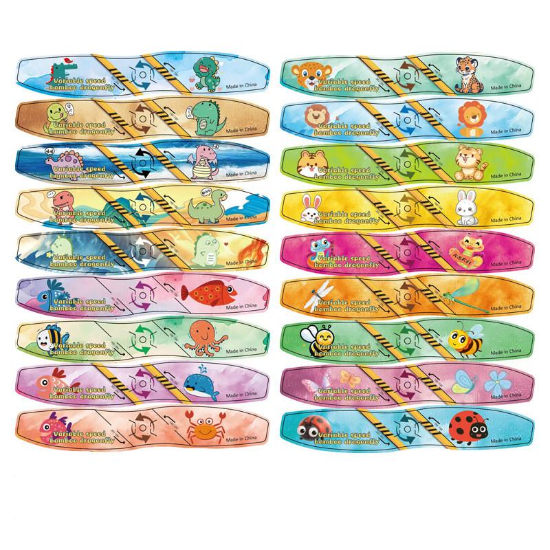 Dinosaurier Insekt Kaninchenmuster Bambuslibelle PVC-Spielzeug mit Flug einstellbar