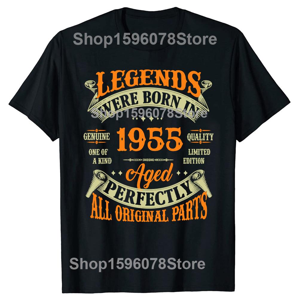 Vintage 1955 69 Years Old T Shirt Men Cotton T-Shirt Tshirt Camiseta Novelty Funny Street Cotton Men Top T-Shirts Design