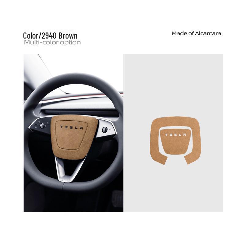 Alcantara Suede Sticker for Tesla Model 3 Steering Wheel Speaker Button