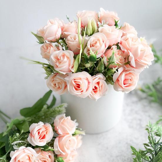 Artificial Flower Nice-looking Weather-resistant Exquisite Modern Simple Artificial Rain Rose for Lover