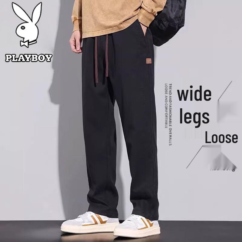 PLAYBOY Men s Summer Casual Straight-Leg Pants L