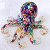 Natural Crystal Gravel Octopus Statue Dropper Resin Reiki Stone Garden Statue Ornaments Office Tabletop Bar Decorative Fun Gift