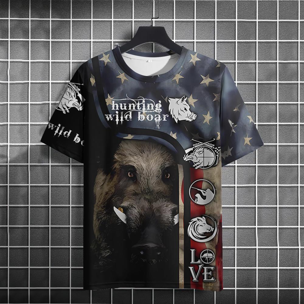 Fierce Animal 3d Print T-Shirts For Men Vintage Men's T-Shirt Summer Short Sleeve Tops Fashion Oversized Tees Men Streetwear New