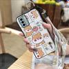 Cartoon Protective Phone Case For Nokia G22 Fashion Design Lanyard Shockproof Phone Holder Back Cover Anti-dust Ring