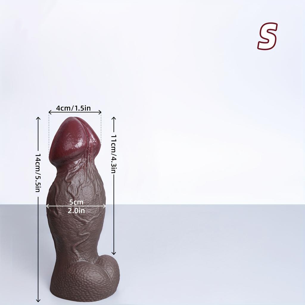Soft Silicone Dark Thick Realistic Dildo with Big Head & Balls – Strong Suction Cup, Flexible Anal/Vaginal Massager, Lifelike Penis for Women & Men