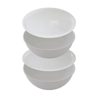 Ihara Kikaku Antibacterial Preparation Bowl Set of 2 SBWL2 with Lid and Microwave and Dishwasher Made In Japan Grater, Safe,