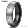 Tigrade 4/6/8mm Classic Brushed Men Carbide Ring Male Wedding Rings Anillos Anel Masculino Men Ring Bague Engagement