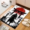 Samurai Silhouette with Red Sun Print Carpet Rug for Living Room Bedroom Sofa Doormat Home Decor Non-slip Floor Mat